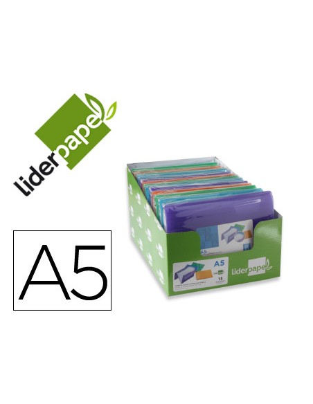 Carpeta liderpapel clasificadora fuelle din a5 polipropileno 13 departamentoscolores surtidos
