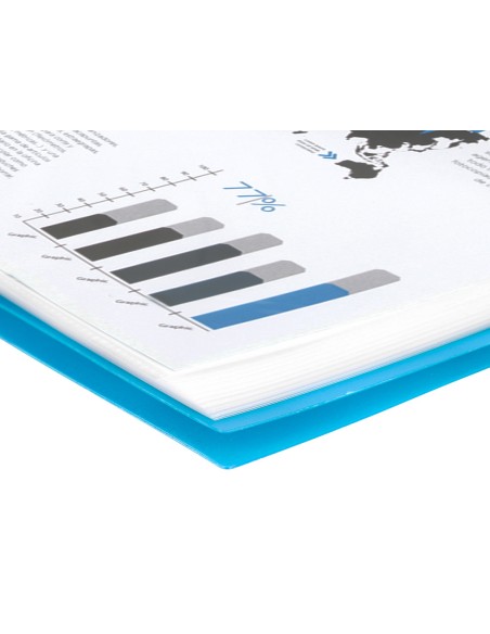 Carpeta liderpapel escaparate con espiral 20 fundas polipropileno din a4 azul