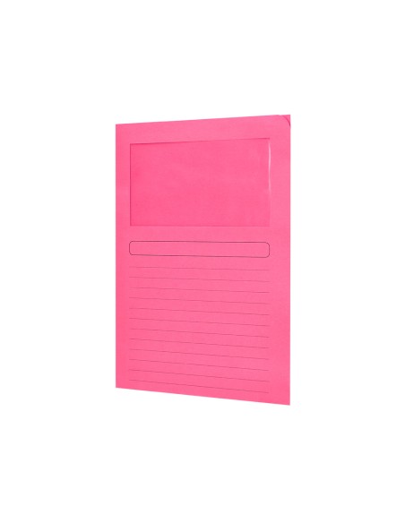 Subcarpeta cartulina q-connect din a4 colores surtidos con ventana transparente 120g/m2 paquete de 25 unidades