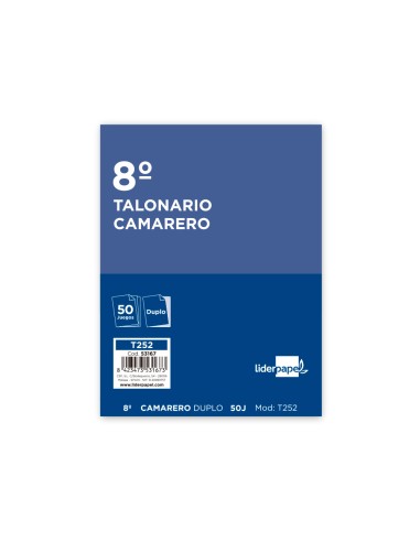 Talonario liderpapel camarero octavo original y...