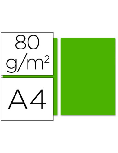 Papel color liderpapel a4 80gr verde intenso...