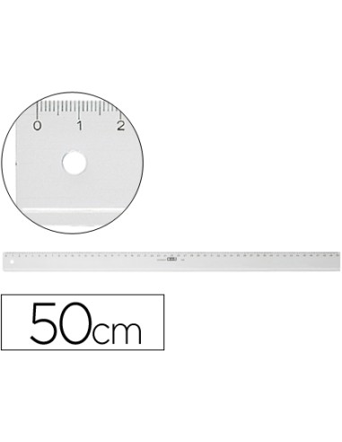 Regla m+r 50 cm plastico transparente