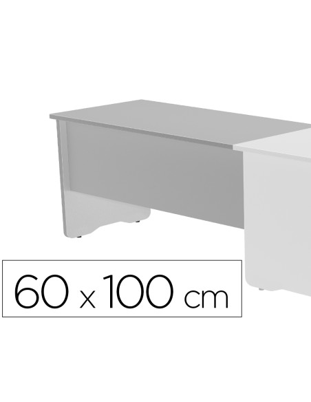 Ala para mesa rocada serie work 60x100 cm derecha o izquierda acabado ab02 gris/gris