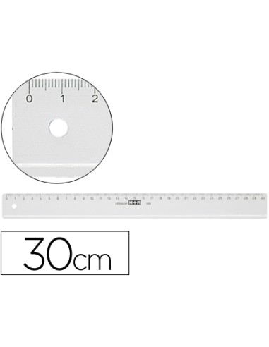 Regla m+r 30 cm plastico transparente
