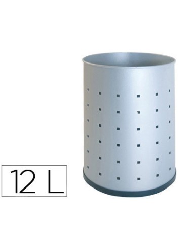 Papelera metalica 101-r plateada pintada...