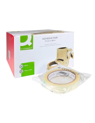 Cinta adhesiva q-connect transparente 66 m x 19...