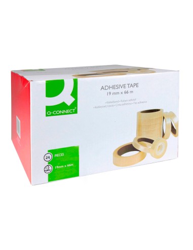 Cinta adhesiva q-connect transparente 66 m x 19...