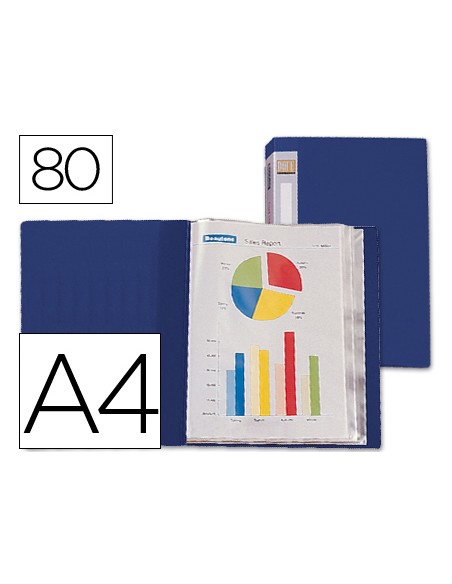 Carpeta liderpapel personaliza 31762 80 fundas polipropileno din a4 azul lomo personalizable