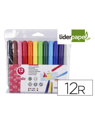 Rotulador liderpapel jumbo caja de 12 unidades...