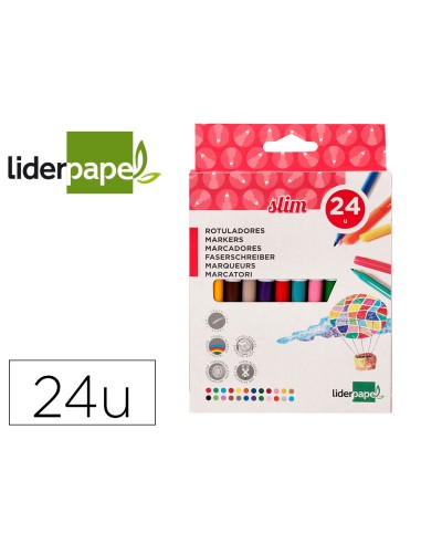 Rotulador liderpapel slim caja de 24 unidades...
