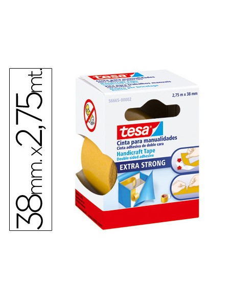 Cinta doble cara tesa film manualidades 2,75 m x 38 mm