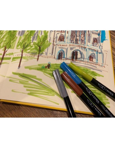 Rotulador lyra aqua brush duo caja de 12 colores