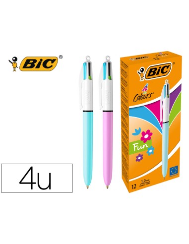 Boligrafo bic cuatro colores pastel edicion...