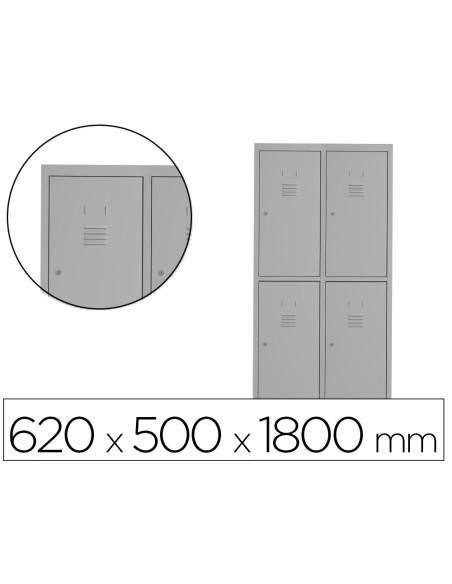 Taquilla metalica rocada 300 2 modulos x 1 puerta gris 620x500x1800 mm