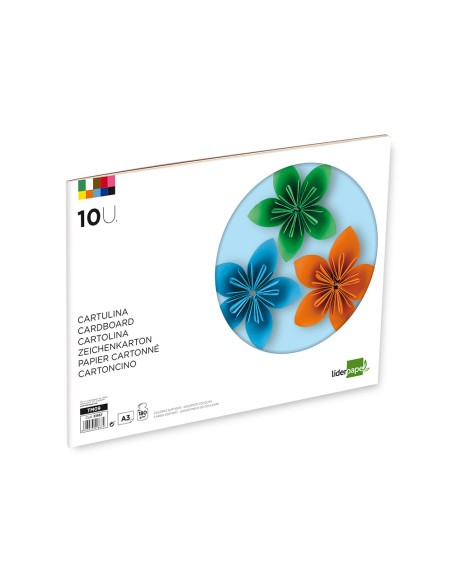 Bloc trabajos manuales liderpapel cartulina 297x420mm 10 hojas colores surtidos