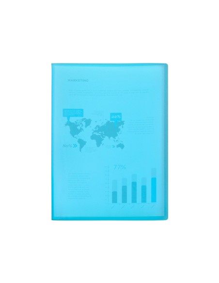 Carpeta liderpapel escaparate 47072 60 fundas polipropileno din a4 azul translucido