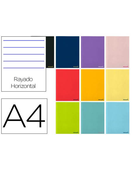Libreta liderpapel smart a4 80 hojas 60g/m2 horizontal con doble margen