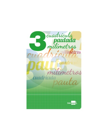 Libreta liderpapel pautaguia tapa cartoncillo 32 hojas din a5 70gr cuadriculado pautado 3 mm con margen