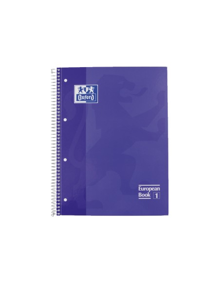 Bloc espiral oxford tapa extradura microperforado din a4 80 hojas cuadros 5mm -color lila