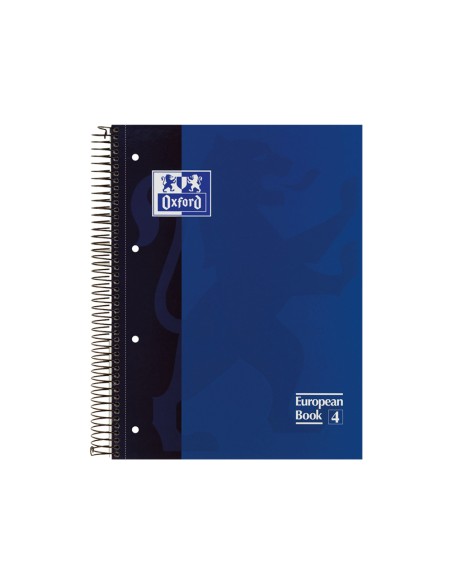 Bloc espiral oxford tapa extradura microperforado din a4 80 hojas cuadros 5mm colores surtidos