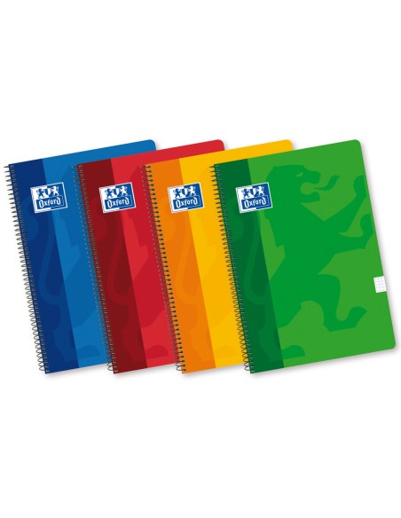 Bloc espiral oxford cartoncillo folio 80 hojas cuadros 4 mm