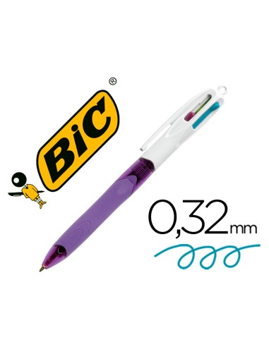 Boligrafo bic cuatro colores con grip colores...