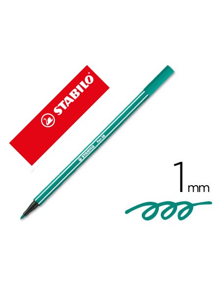 Rotulador stabilo acuarelable pen 68 verde esmeralda punta gruesa 1mm