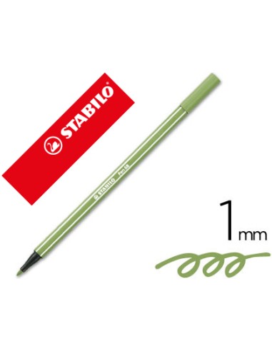 Rotulador stabilo acuarelable pen 68 verde hoja...