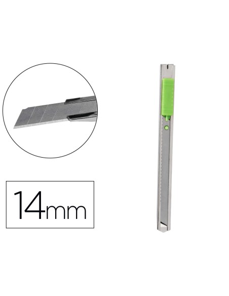 Cuter q-connect metalico estrecho cuchilla 9 mm con clip blister 1 unidad