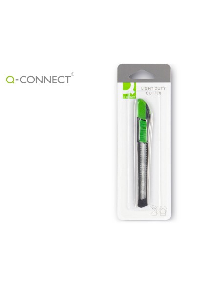 Cuter q-connect plastico estrecho con asa para colgar cuchilla 9 mm xd-07 blister 1 unidad
