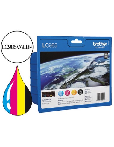 Ink-jet brother lc-985val 4 colores value pack...