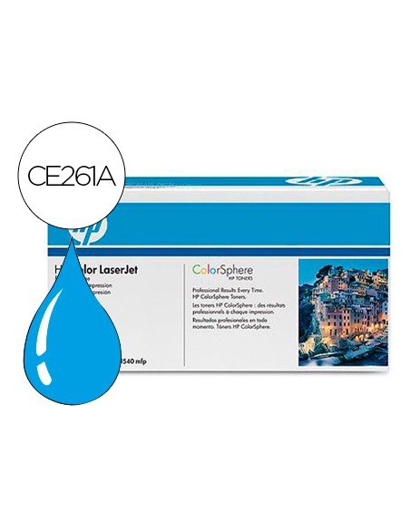 Toner hp color laserjet cp4025/cp4525 -ce261a- cian 11.000 pags