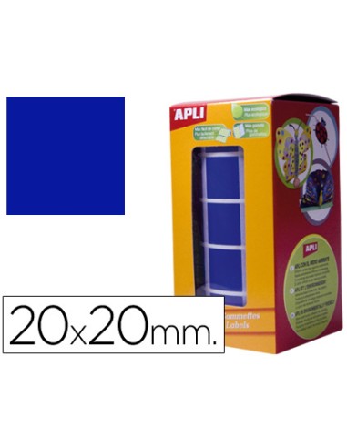 Gomets autoadhesivos cuadrados 20x20 mm azul...