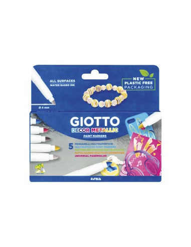 Rotulador giotto decor metal caja de 5 unidades...