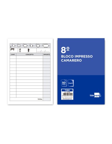 Talonario liderpapel camarero 8º original y...