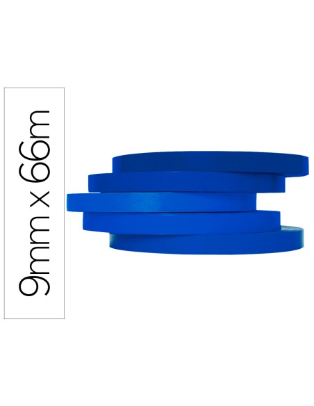 Cinta adhesiva q-connect 66 m x 9 mm azul para cerrar bolsas