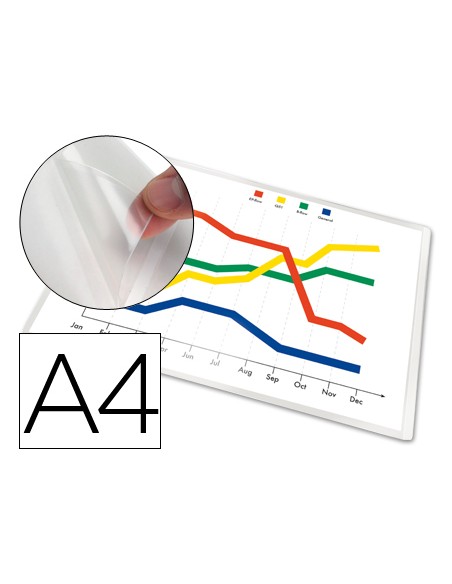 Funda autoadhesiva q-connect din a4 210x297mm pack de 5 unidades