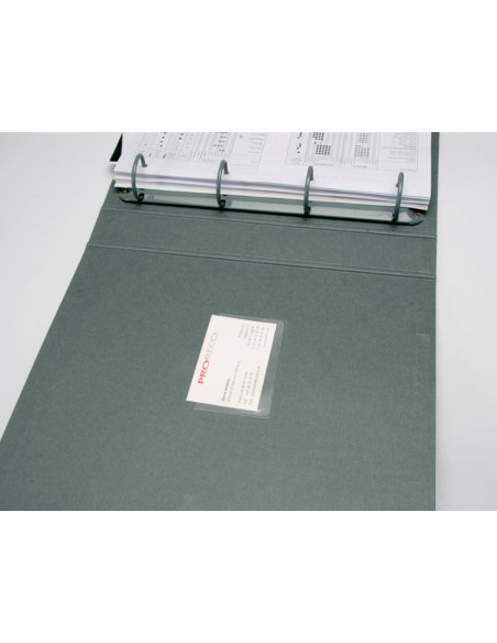 Funda autoadhesiva q-connect para tarjetas de visita 60x95mm pack de 10 unidades