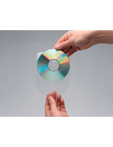 Funda autoadhesiva para cd q-connect con solapa...
