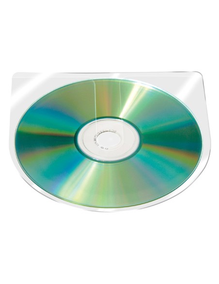 Funda autoadhesiva para cd q-connect sin solapa pack de 10 unidades