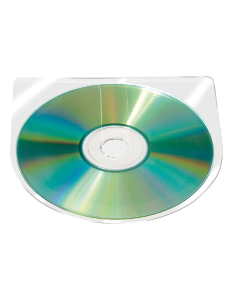 Funda autoadhesiva para cd q-connect sin solapa pack de 10 unidades