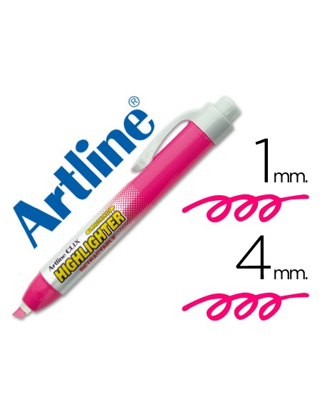 Rotulador artline clix fluorescente ek-63 rosa punta biselada 4 mm