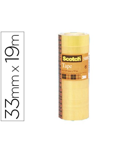 Cinta adhesiva scotch acordeon 33 m x 19 mm...