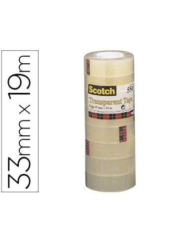 Cinta adhesiva scotch acordeon 550 33 m x 19 mm...