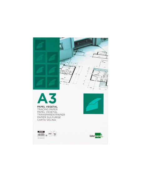 Papel vegetal liderpapel 90gr 297x420mm