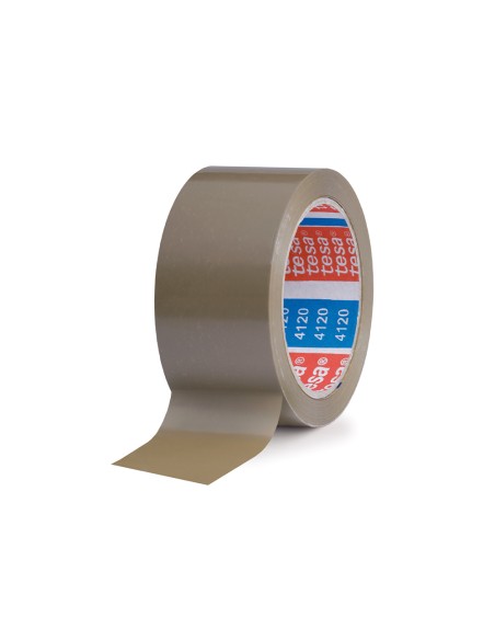 Cinta adhesiva tesa pvc color marron 66 m x 50 mm para embalaje