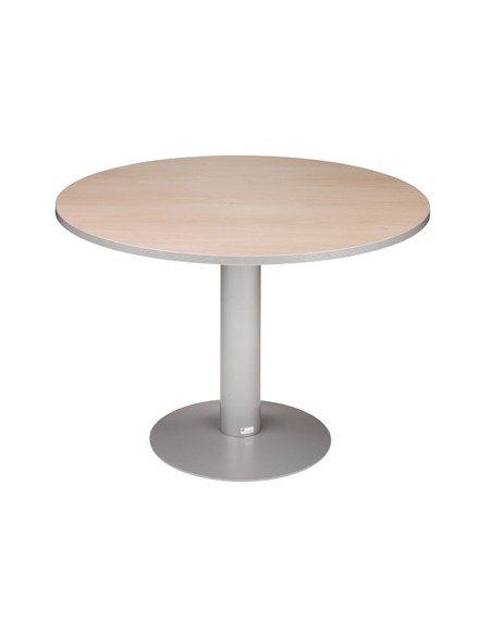 Mesa reunion redonda meeting 3006at01 estructura gris tablero haya 120 cm diametro