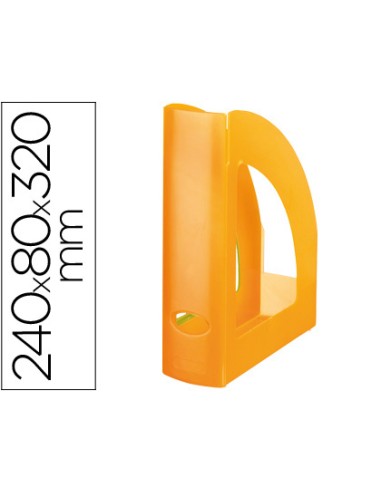 Revistero plastico q-connect naranja translucido