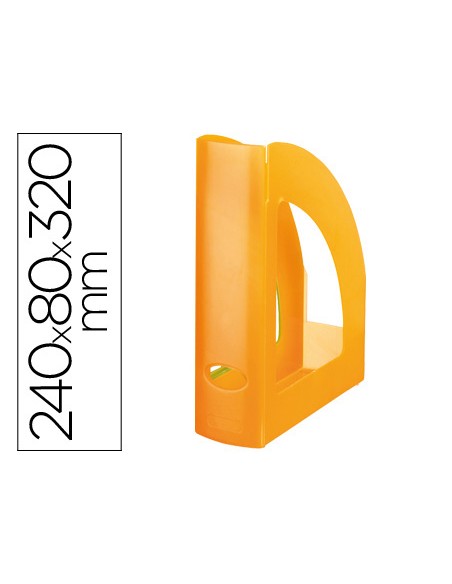Revistero plastico q-connect naranja translucido
