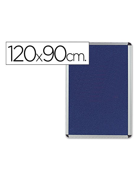 Tablero de anuncios q-connect mural grande fieltro azul 120x90 cm